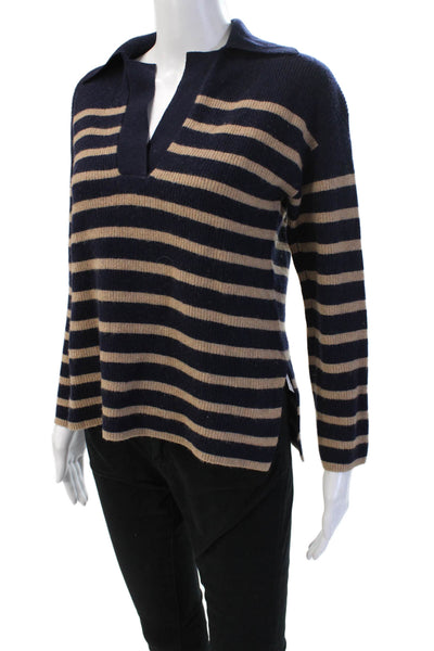 Rails Unisex Striped Collared Pullover Sweater Dark Blue Size 2XS