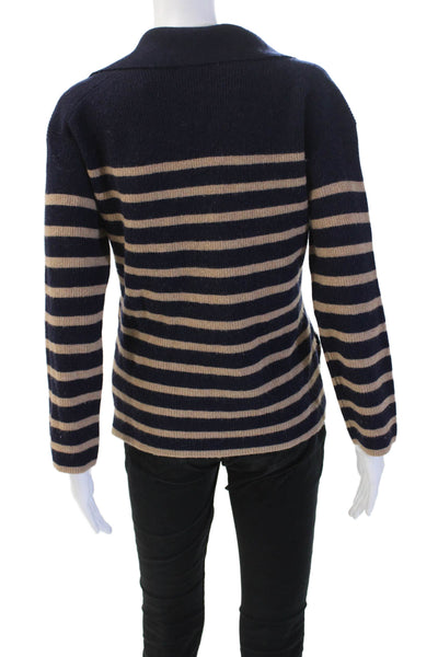 Rails Unisex Striped Collared Pullover Sweater Dark Blue Size 2XS