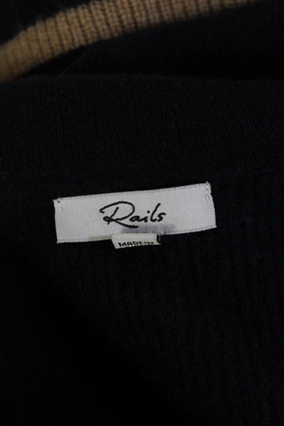 Rails Unisex Striped Collared Pullover Sweater Dark Blue Size 2XS