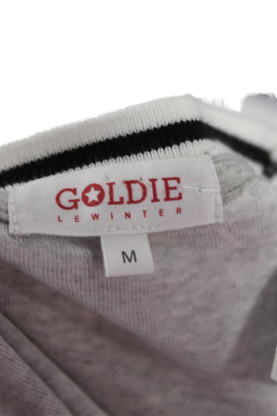 Goldie Womens Basic Long Sleeve Crew Neck T-Shirt Gray Cotton Blend Size M