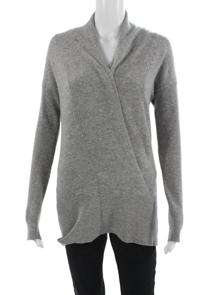 Vince Unisex Gray 100% Cashmere Mock Neck Long Sleeve Pullover Size S