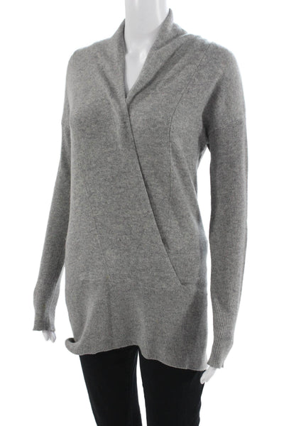 Vince Unisex Gray 100% Cashmere Mock Neck Long Sleeve Pullover Size S