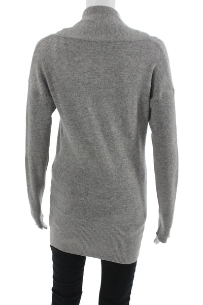 Vince Unisex Gray 100% Cashmere Mock Neck Long Sleeve Pullover Size S