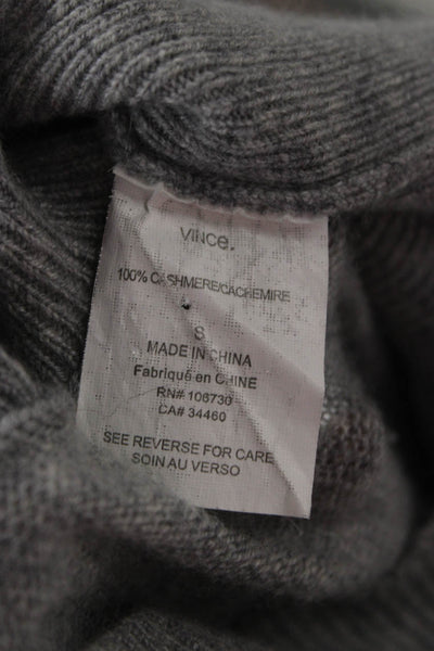 Vince Unisex Gray 100% Cashmere Mock Neck Long Sleeve Pullover Size S