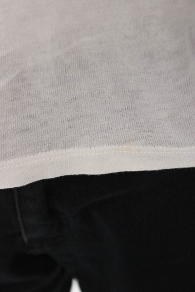 Majestic Filatures Womens Basic White Cotton Cashmere Tee Long Sleeve Size 1