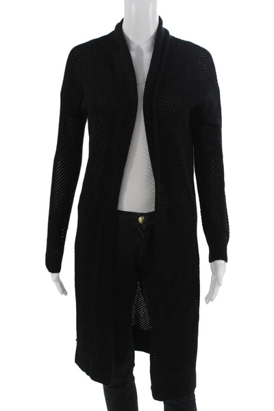 One Grey Day Unisex Black 100% Merino Wool Long Sleeve Cardigan Size M