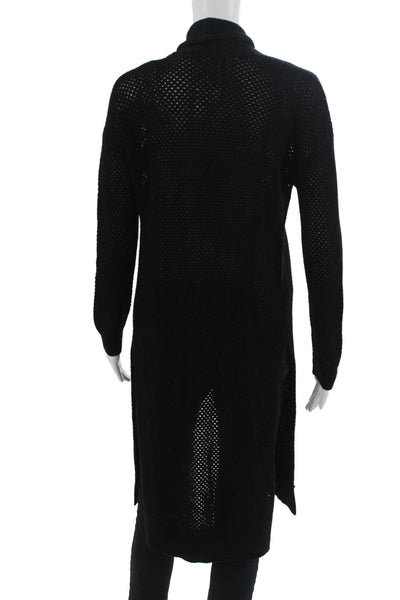One Grey Day Unisex Black 100% Merino Wool Long Sleeve Cardigan Size M