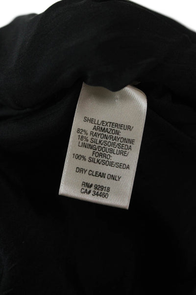 Juicy Couture Womens Black Collared Button Long Sleeve Silk Blend Blazer Size 8