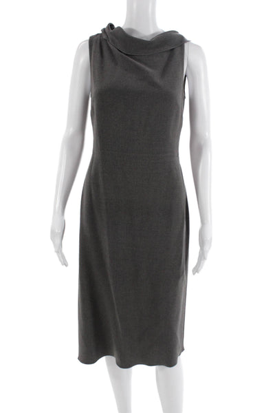 Rachel Roy Women Sheath Dress Dark Gray Poly Viscose Sleeveless Hook Eye Size 4