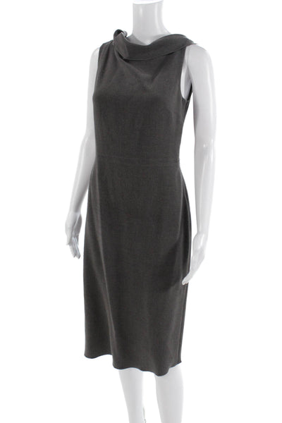 Rachel Roy Women Sheath Dress Dark Gray Poly Viscose Sleeveless Hook Eye Size 4