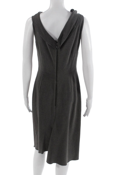 Rachel Roy Women Sheath Dress Dark Gray Poly Viscose Sleeveless Hook Eye Size 4