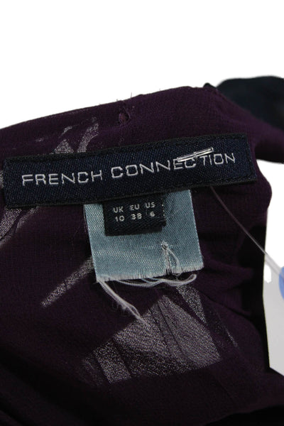 French Connection Womens Black Striped Shift Dress Sleeveless Size 6