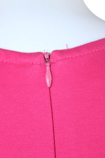 Nanette Lepore Women Fit Flare A-Line Pink Mid-Calf Dress Round Neck Size 10