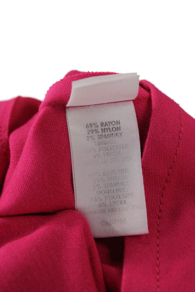 Nanette Lepore Women Fit Flare A-Line Pink Mid-Calf Dress Round Neck Size 10