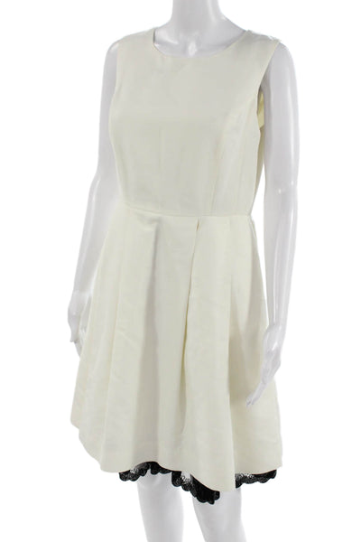 Jason Wu Womens A-Line Fit & Flare Dress White Merino Wool Size 6