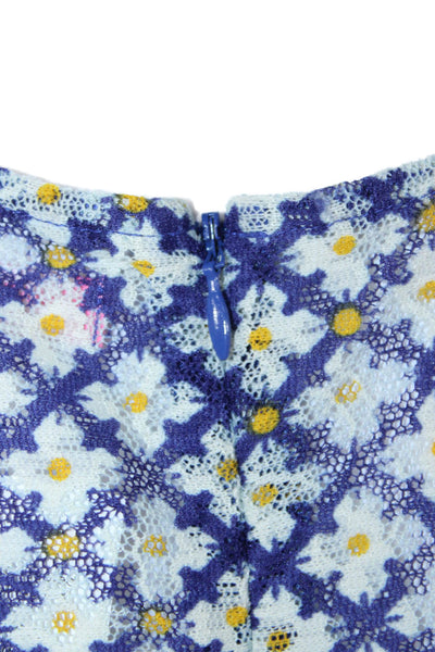 Isaac Mizrahi Women Dark Blue Floral A-Line Midi Dress Sleeveless Size S