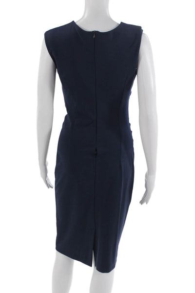 Rinascimento Women Sheath Pencil Dress Dark Blue Sleeveless Short Size S