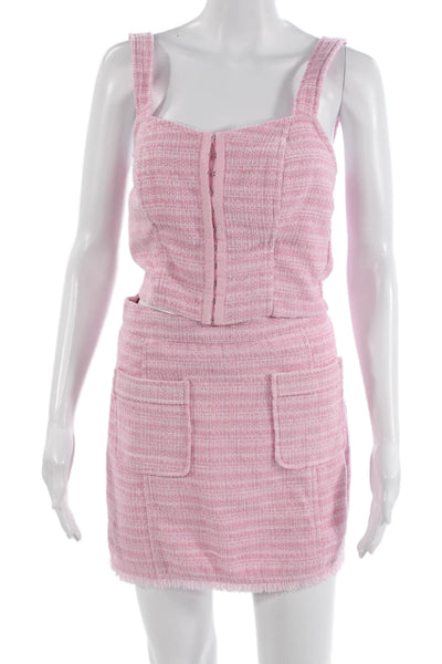 BB Dakota Women Square Neck Sleeveless Mini Set Pink 100% Polyester Size S