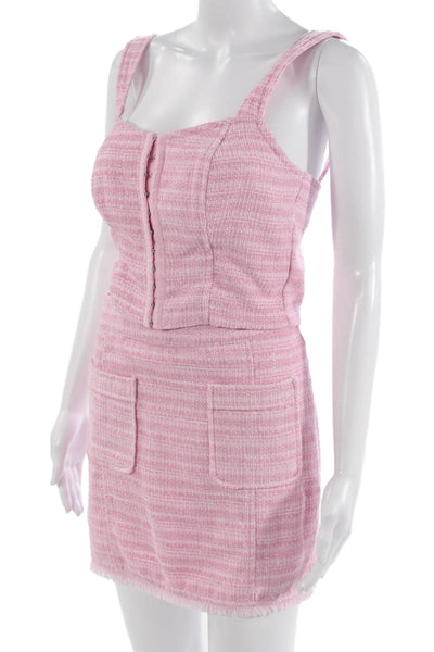 BB Dakota Women Square Neck Sleeveless Mini Set Pink 100% Polyester Size S