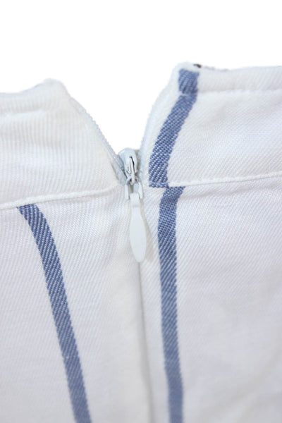 Rails Womens Striped Cotton Sleeveless Jumpsuit Square Neck White Size S