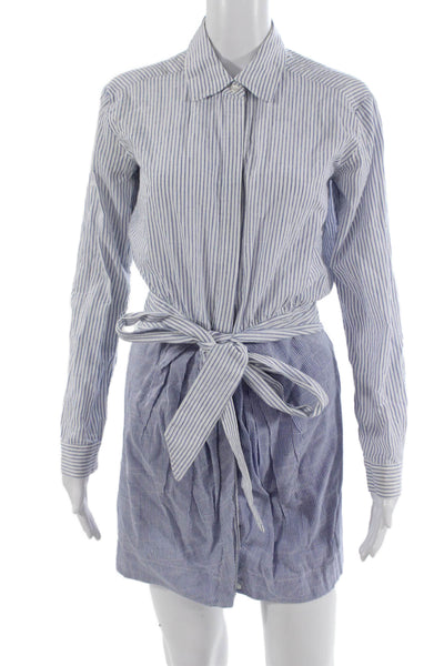 Heartloom Womens Light Blue Cotton Collared Shirt Dress Long Sleeve Size XS