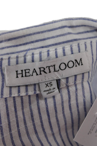 Heartloom Womens Light Blue Cotton Collared Shirt Dress Long Sleeve Size XS