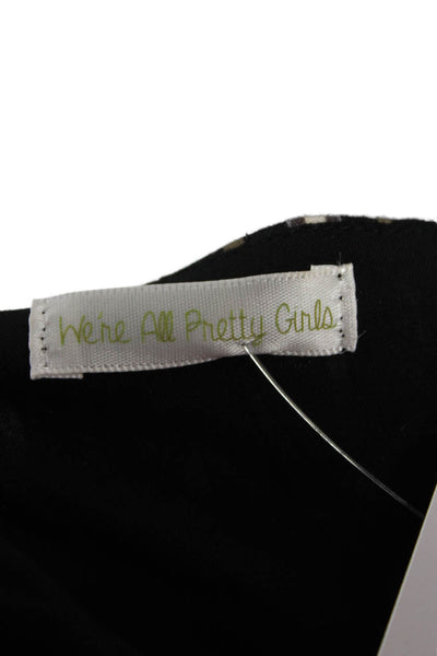 We're All Pretty Girls Women Cropped Black Blouse Long-Sleeve Size S