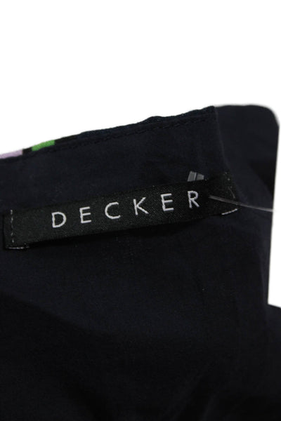Decker Women Camisole Dark Blue Striped V-Neck Sleeveless Boho Size S