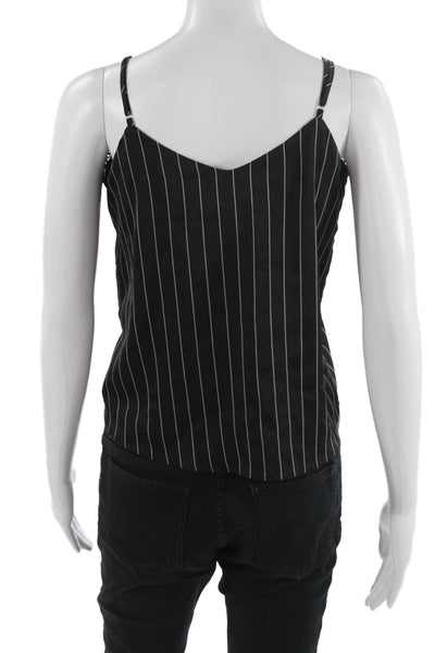 Heartloom Women Camisole V-Neck Striped Black Sleeveless Size S