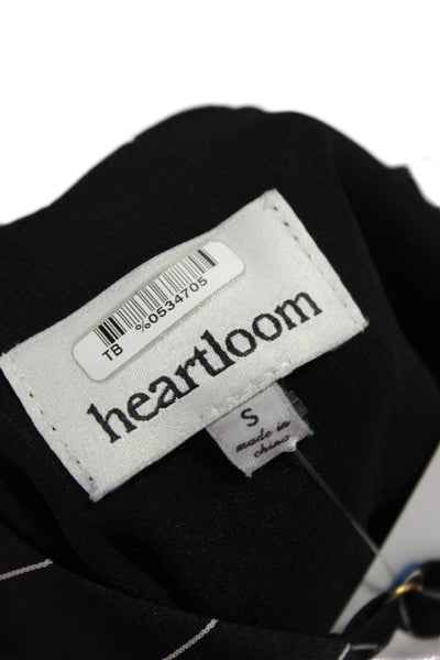 Heartloom Women Camisole V-Neck Striped Black Sleeveless Size S