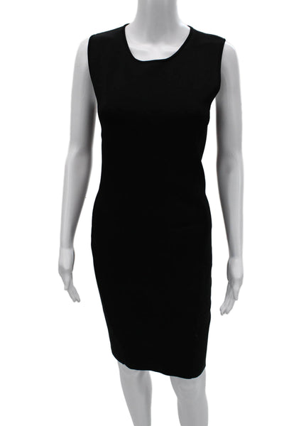 Neil Barrett Womens Sheath Bodycon Black Silk Sleeveless Dress Size M