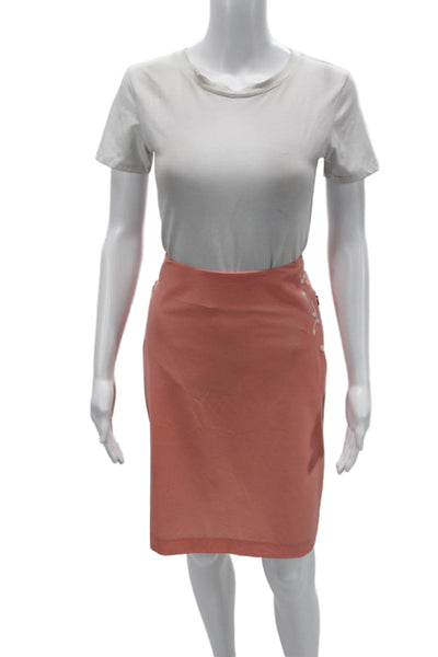 Blumarine Womens Straight Pencil Skirt Pink Knee Length 91% Polyamide Size 40