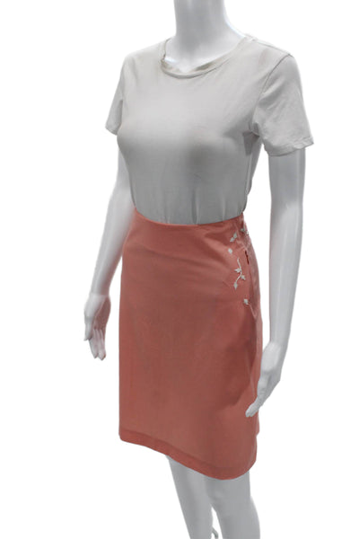 Blumarine Womens Straight Pencil Skirt Pink Knee Length 91% Polyamide Size 40