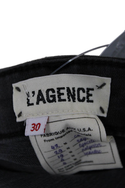 L Agence Womens Dark Gray Ankle Skinny Jeans High Rise Size 30