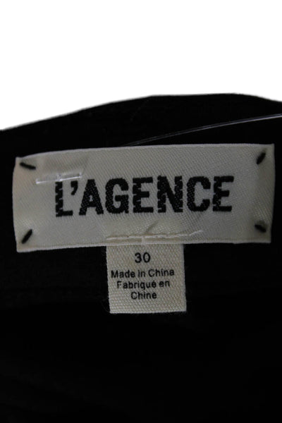 L Agence Women Black Cropped Ankle Pants Size 30