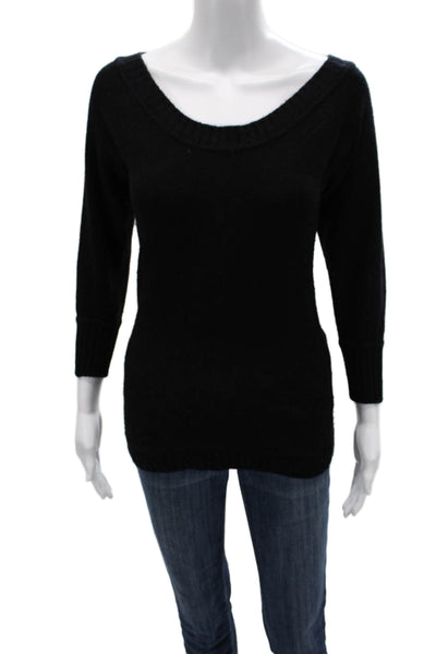 Lutz & Patmos Unisex Black Cashmere Pullover Sweater 3/4 Sleeve Size S