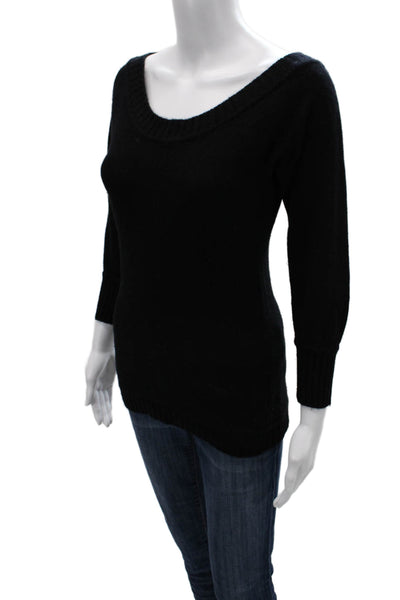 Lutz & Patmos Unisex Black Cashmere Pullover Sweater 3/4 Sleeve Size S