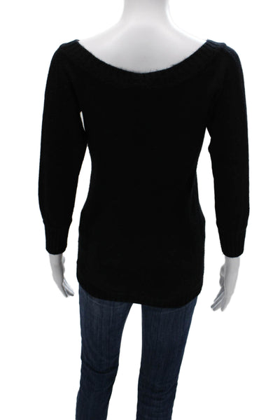 Lutz & Patmos Unisex Black Cashmere Pullover Sweater 3/4 Sleeve Size S