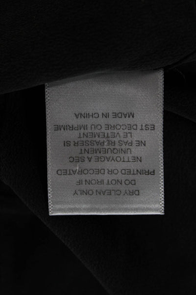 Equipment Femme Women Basic Collared Silk Button-Up Top Black Long Sleeve Size S
