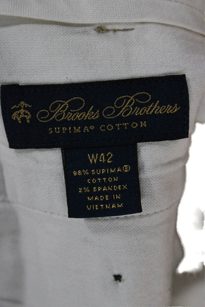 Brooks Brothers Mens Chino Shorts Beige 98% Supima Cotton Size 42