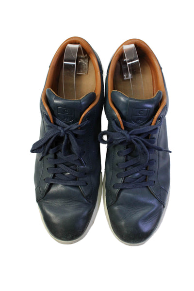 Cole Haan Grand.OS Mens Leather Lace Up Walking Sneakers Blue Size 13 Medium