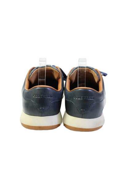 Cole Haan Grand.OS Mens Leather Lace Up Walking Sneakers Blue Size 13 Medium