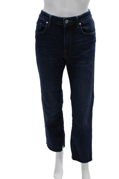Mavi Women Cropped Straight Jeans Dark Blue High Rise 28 Inseam Size 29