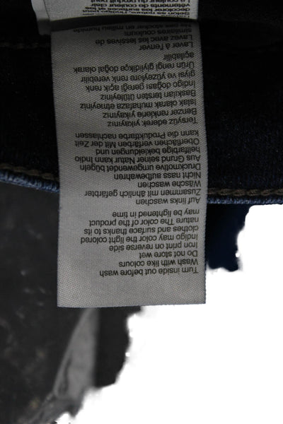 Mavi Women Cropped Straight Jeans Dark Blue High Rise 28 Inseam Size 29