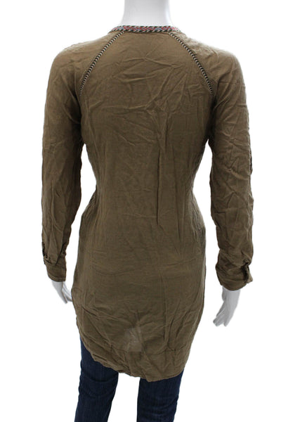 Isabel Marant Womens Brown V Neck Geometric Tunic Size S