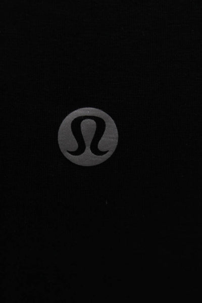 Lululemon Women Basic Black T-Shirt Short Sleeve Round Neck Poly Spandex Size S