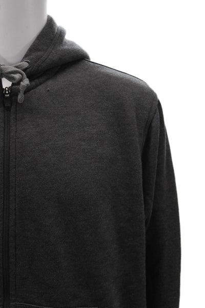 Eddie Bauer Mens Full-Zip Hoodie Dark Gray Cotton Polyester Size XL