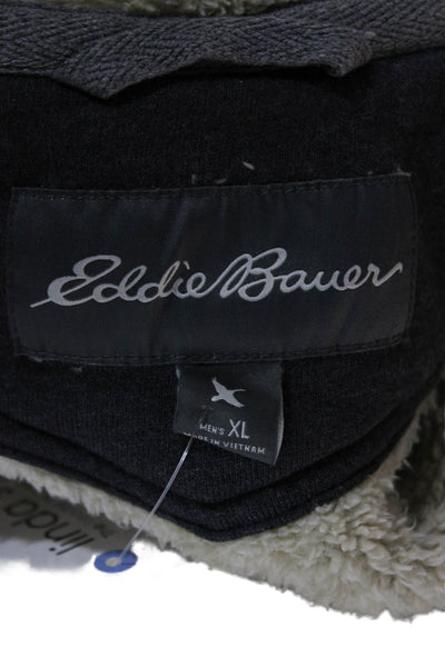 Eddie Bauer Mens Full-Zip Hoodie Dark Gray Cotton Polyester Size XL