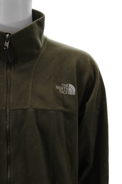 The North Face Mens Windbreaker Green High Neck Zip Polyester Size XL