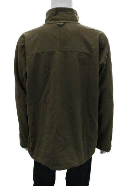 The North Face Mens Windbreaker Green High Neck Zip Polyester Size XL